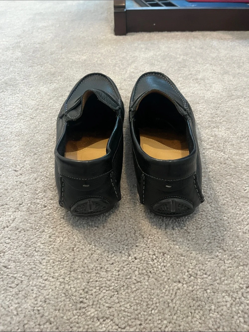Johnston & Murphy Black Pebble Leather Penny Loafers